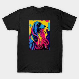 Colorful afghan hound portrait T-Shirt